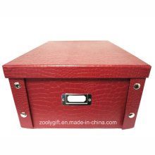 Multipurpose Crocodile Special Paper Cardboard Foldable Storage Box with Metal Button